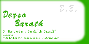 dezso barath business card